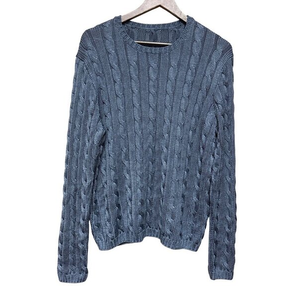 Rlaph Lauren Sweaters - Ralph Lauren Collection Women's Sweater 100% Silk Cableknit Purple Label Blue XL